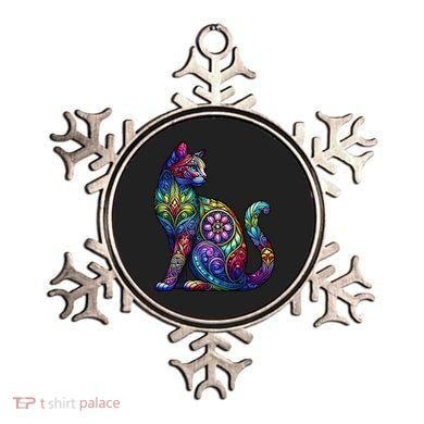 Stained Glass Window Cat Art Ornament