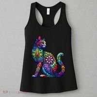 Stained Glass Window Cat Art Women's Tank Top thumb 3