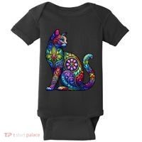 Stained Glass Window Cat Art Baby Bodysuit thumb 0