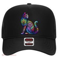 Stained Glass Window Cat Art Hat thumb 0