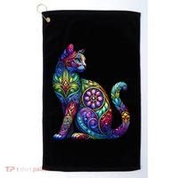 Stained Glass Window Cat Art Golf Towel thumb 0