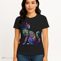 Stained Glass Window Cat Art Women's T-Shirt thumb 4