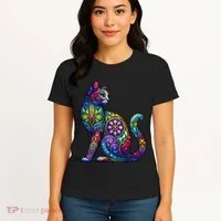 Stained Glass Window Cat Art Women's T-Shirt thumb 4