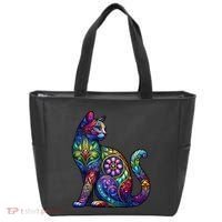 Stained Glass Window Cat Art Tote Bag thumb 0