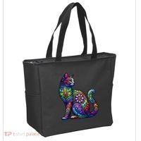 Stained Glass Window Cat Art Tote Bag thumb 2