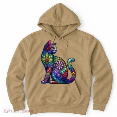 Stained Glass Window Cat Art Hoodie