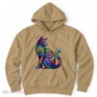 Stained Glass Window Cat Art Hoodie thumb 0