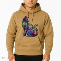 Stained Glass Window Cat Art Hoodie thumb 2
