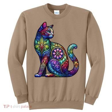 Stained Glass Window Cat Art Sweatshirt