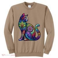 Stained Glass Window Cat Art Sweatshirt thumb 0