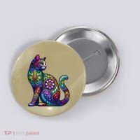 Stained Glass Window Cat Art Button thumb 0