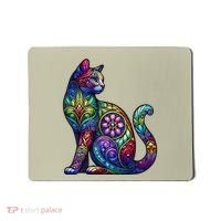 Stained Glass Window Cat Art Mousepad thumb 0