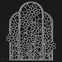 Stained Glass Wildflower Flower Kaleidoscope Church Window Women's Tank Top thumb 5