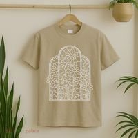 Stained Glass Wildflower Flower Kaleidoscope Church Window T-Shirt thumb 2