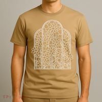 Stained Glass Wildflower Flower Kaleidoscope Church Window T-Shirt thumb 3