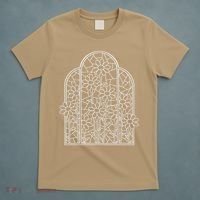 Stained Glass Wildflower Flower Kaleidoscope Church Window T-Shirt thumb 5