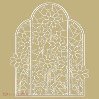 Stained Glass Wildflower Flower Kaleidoscope Church Window T-Shirt thumb 7