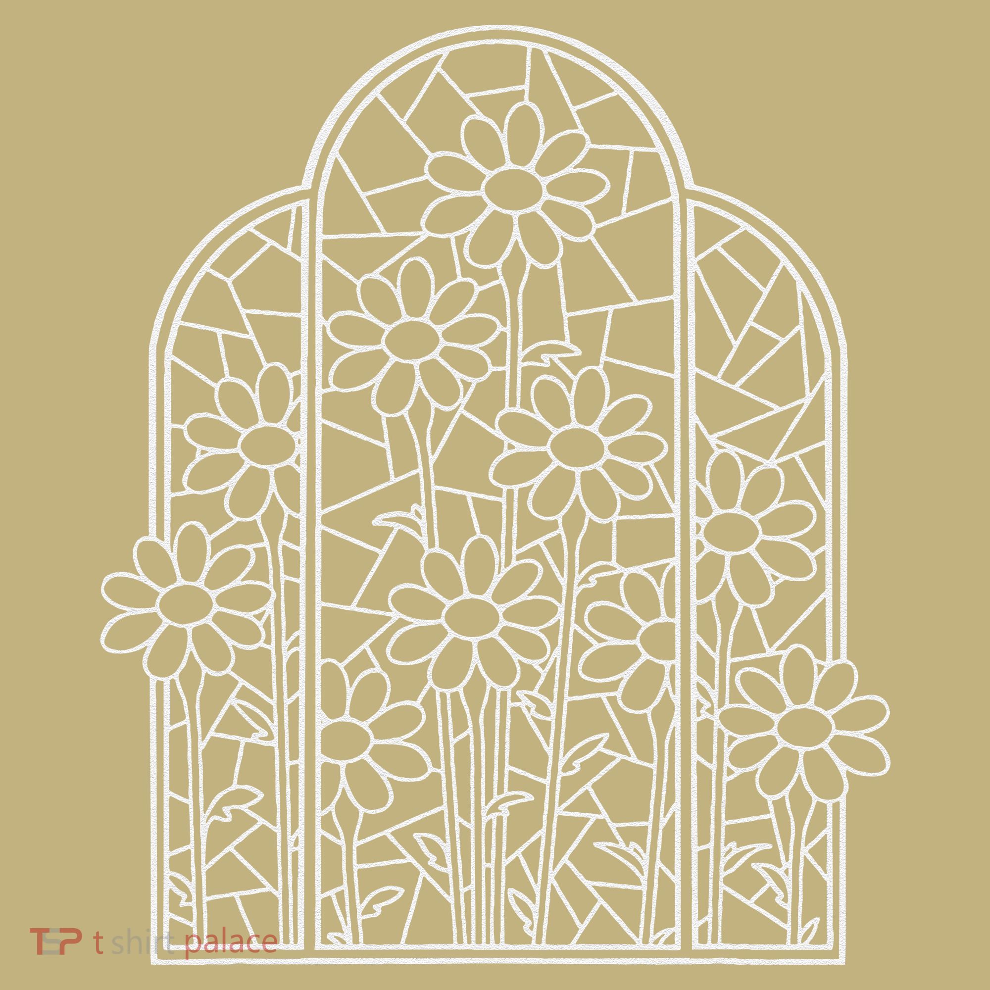 Stained Glass Wildflower Flower Kaleidoscope Church Window Mousepad
