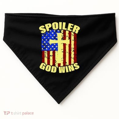 Spoiler God Wins American Flag USA-Made Doggie Bandana
