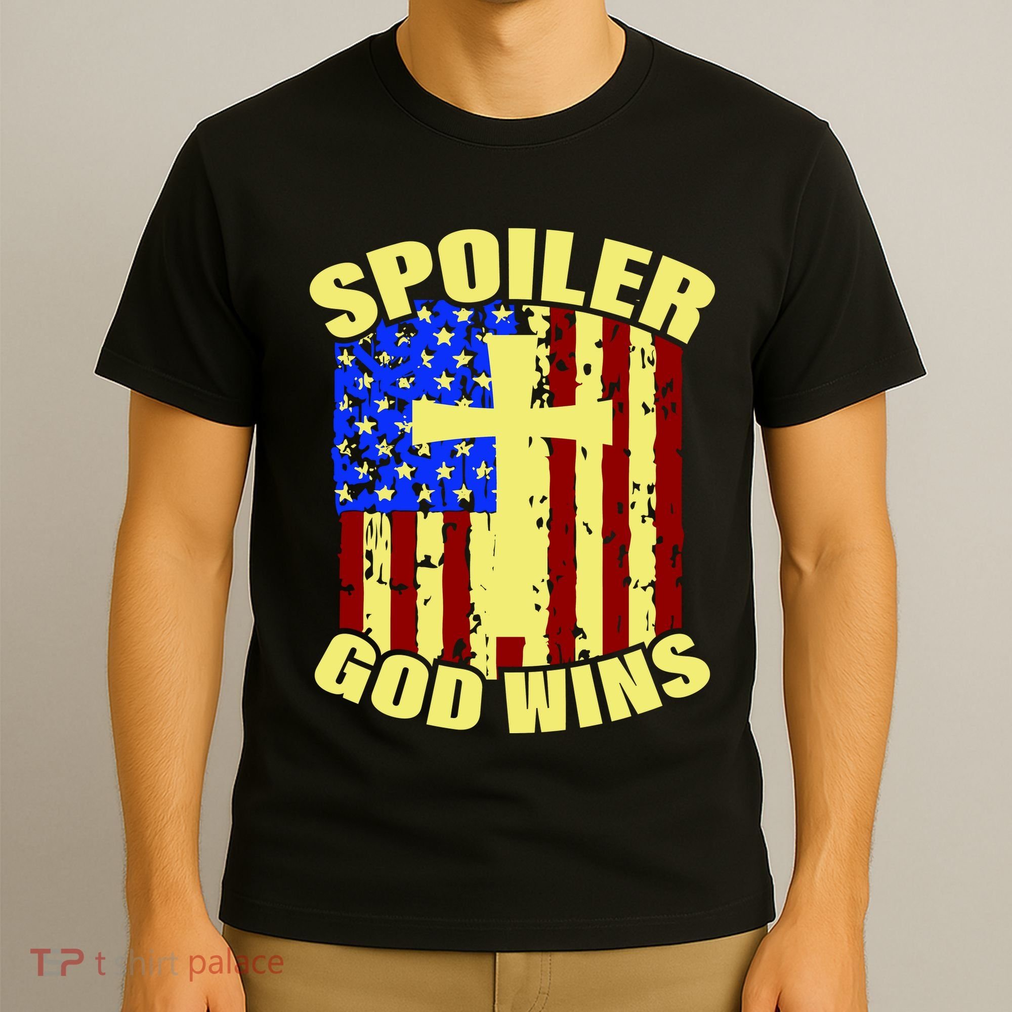 Spoiler God Wins American Flag T-Shirt