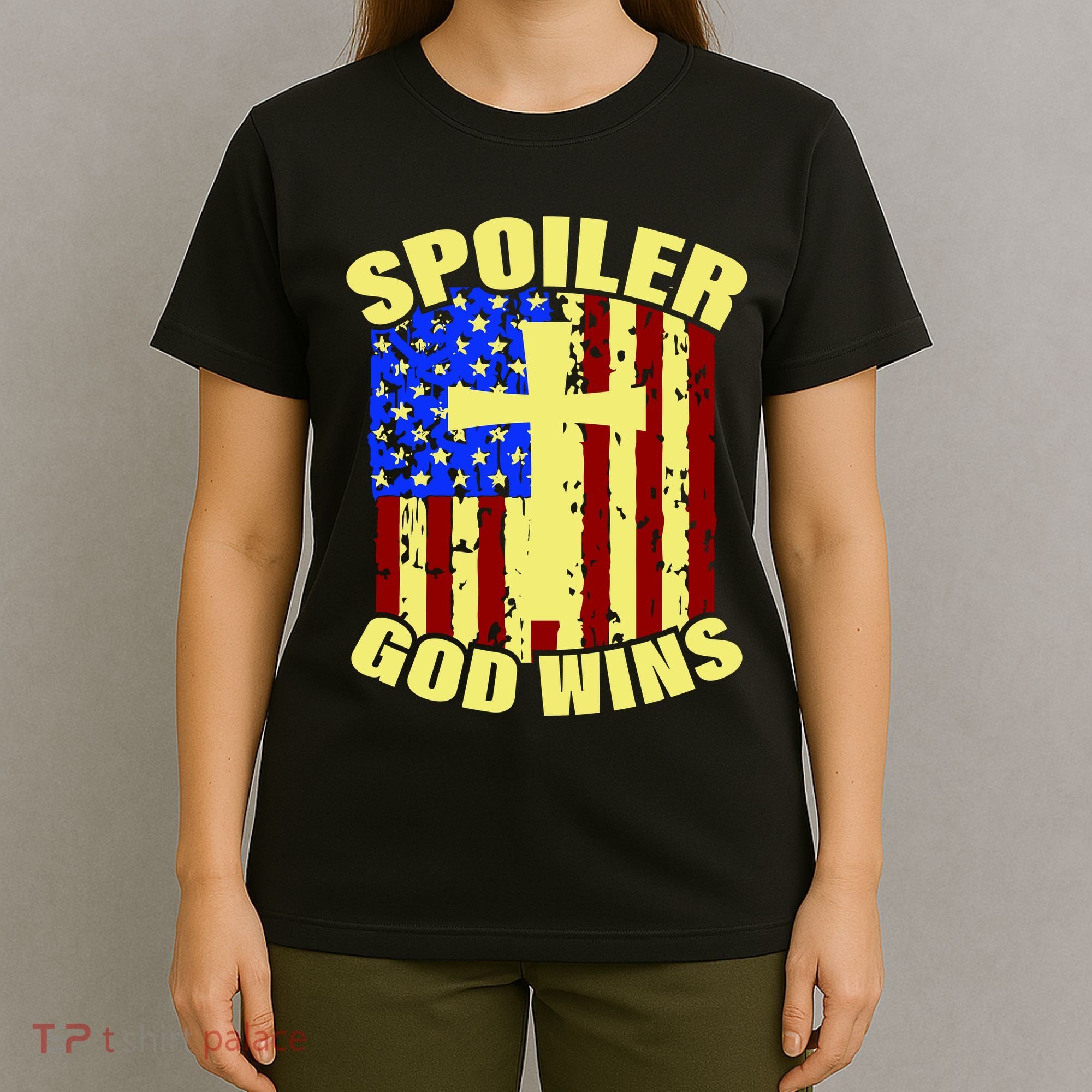Spoiler God Wins American Flag T-Shirt