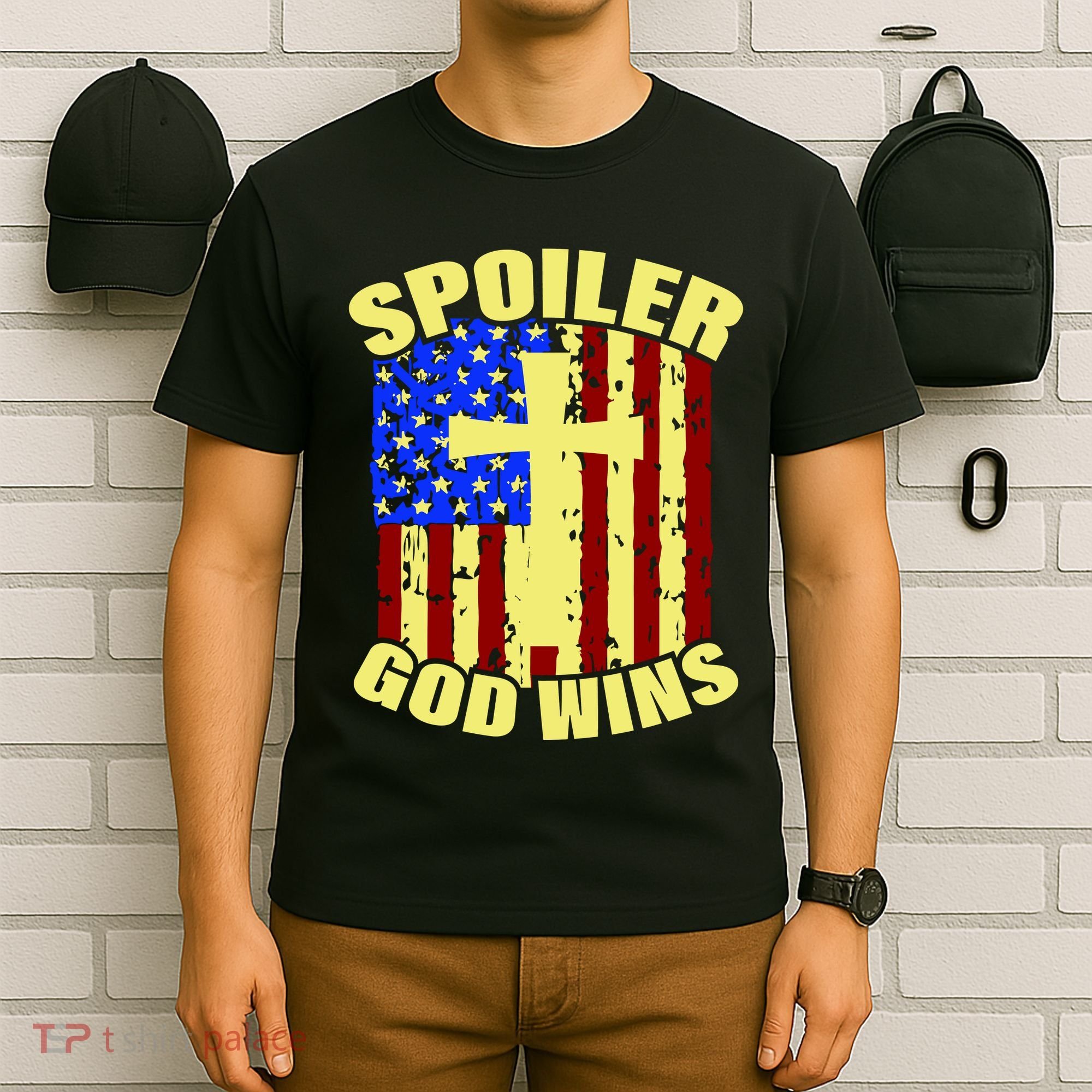 Spoiler God Wins American Flag T-Shirt