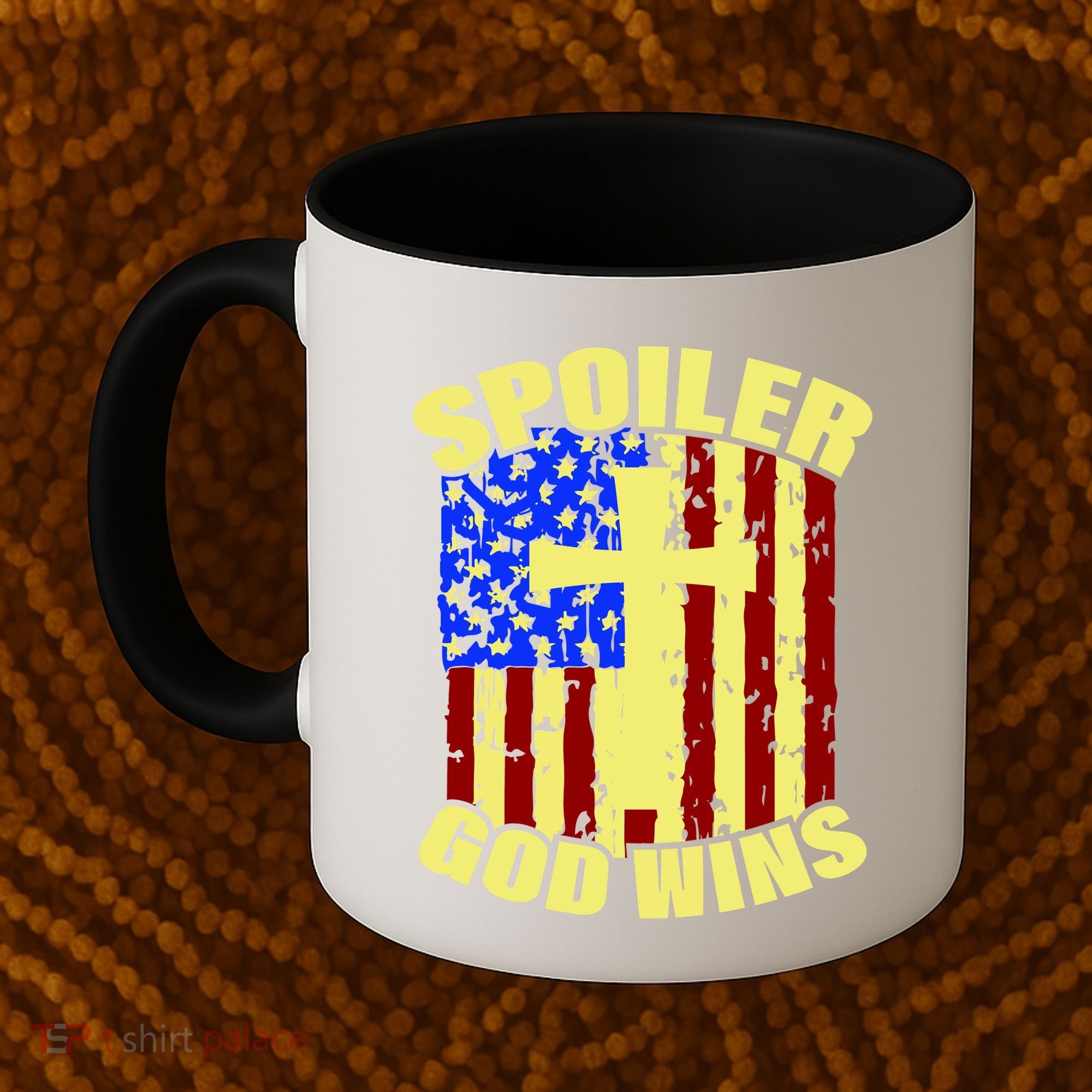 Spoiler God Wins American Flag Coffee Mug