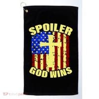 Spoiler God Wins American Flag Golf Towel thumb 0