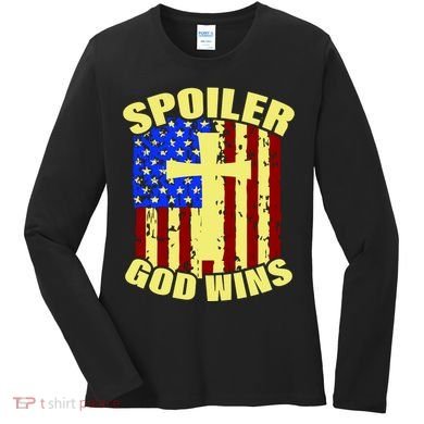 Spoiler God Wins American Flag Women's Long Sleeve Shirt