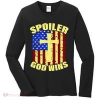 Spoiler God Wins American Flag Women's Long Sleeve Shirt thumb 0