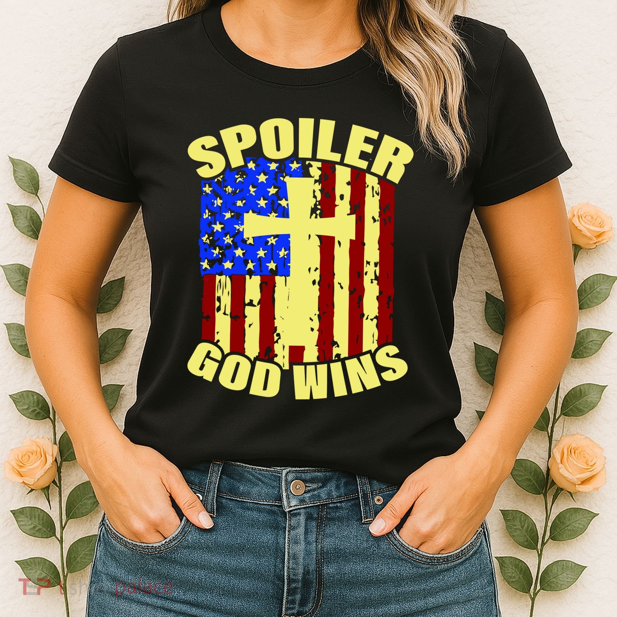 Spoiler God Wins American Flag Women's T-Shirt