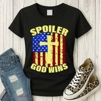 Spoiler God Wins American Flag Women's T-Shirt thumb 3