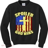 Spoiler God Wins American Flag Kids Sweatshirt thumb 0