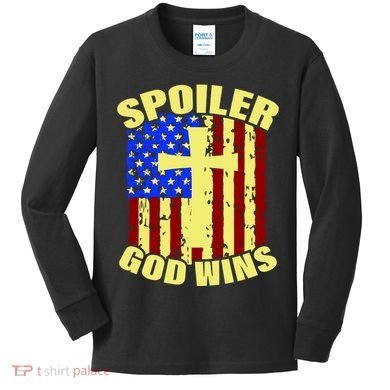 Spoiler God Wins American Flag Kids Long Sleeve Shirt