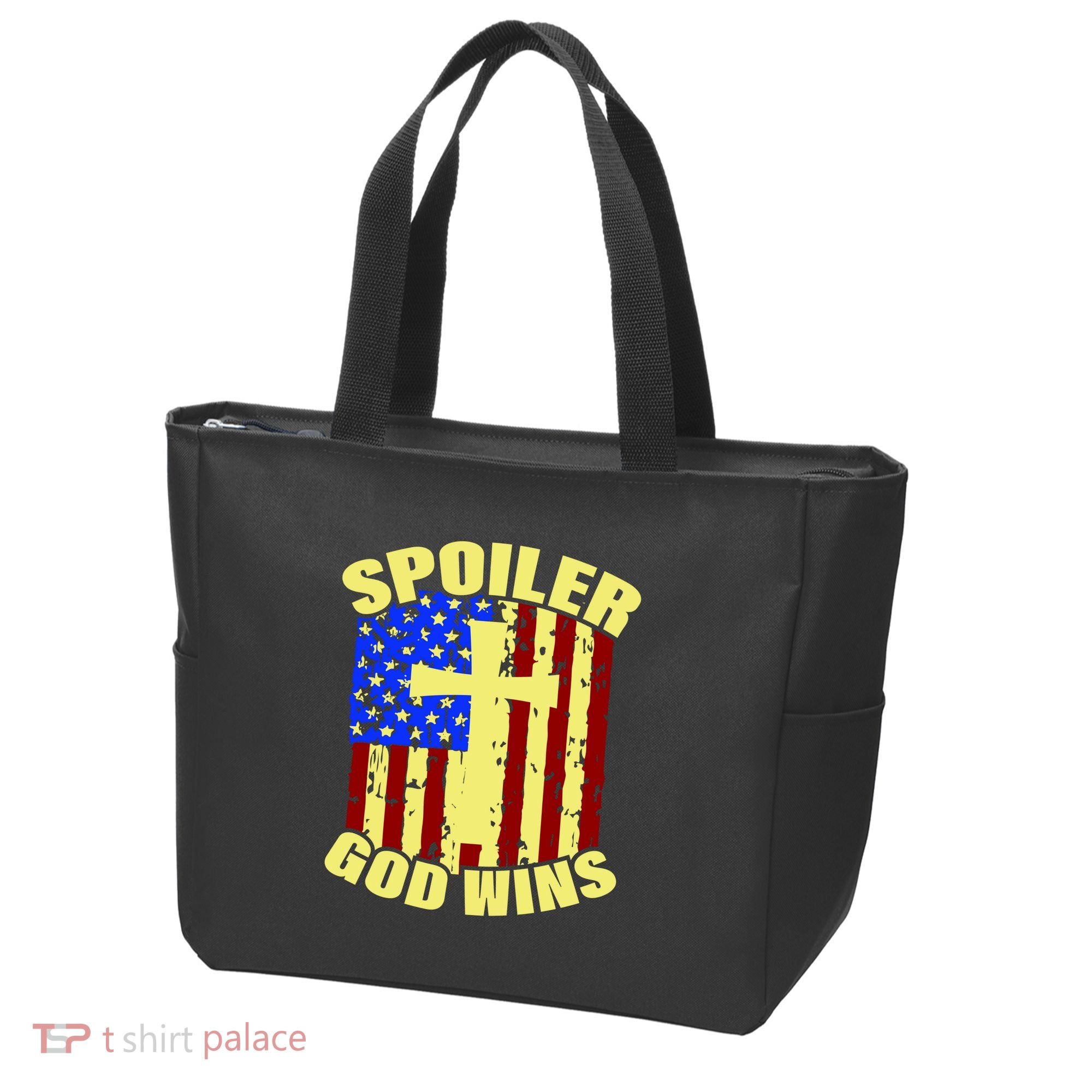 Spoiler God Wins American Flag Tote Bag