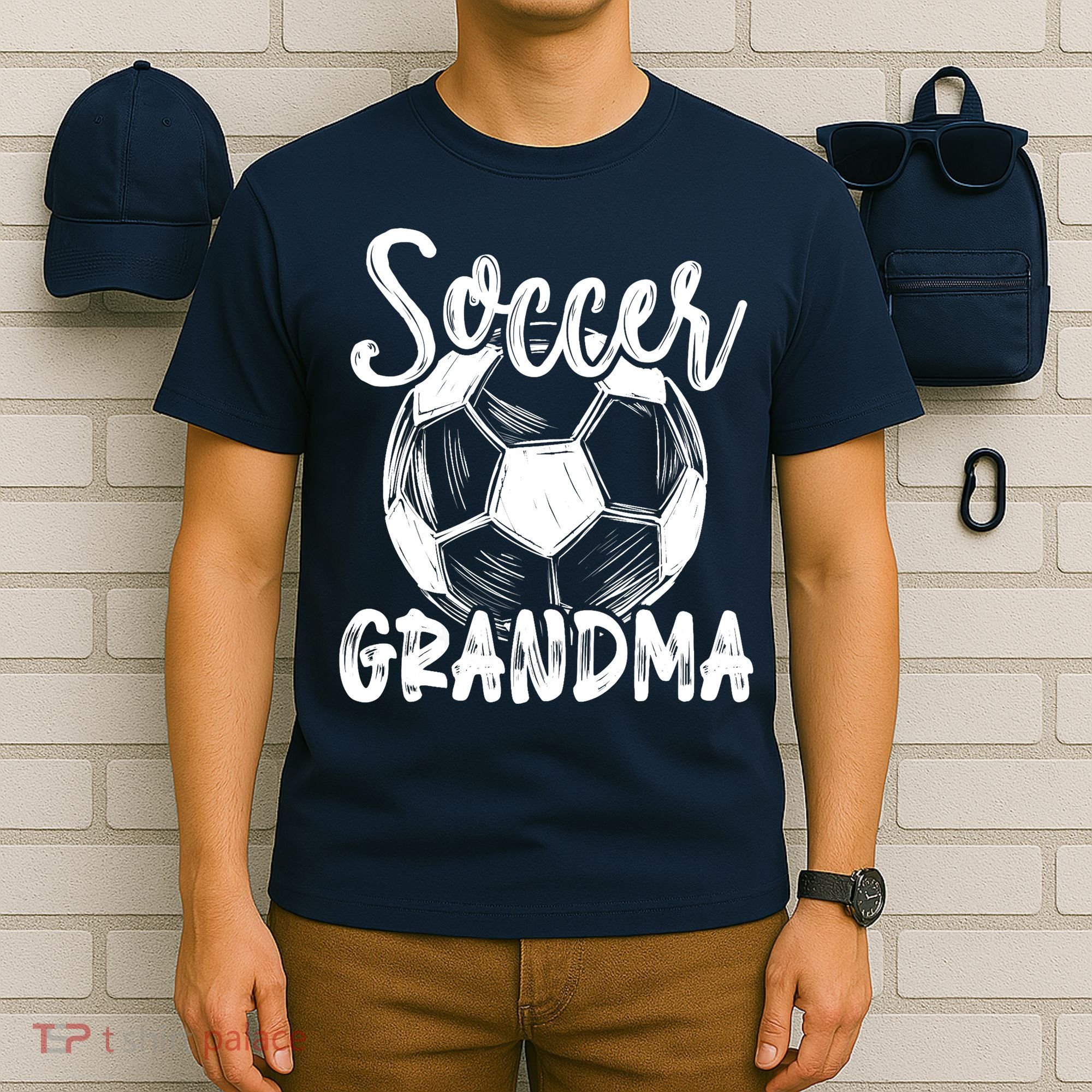 Soccer Grandma Wo Family Matching Team Player Soccer Ball T-Shirt