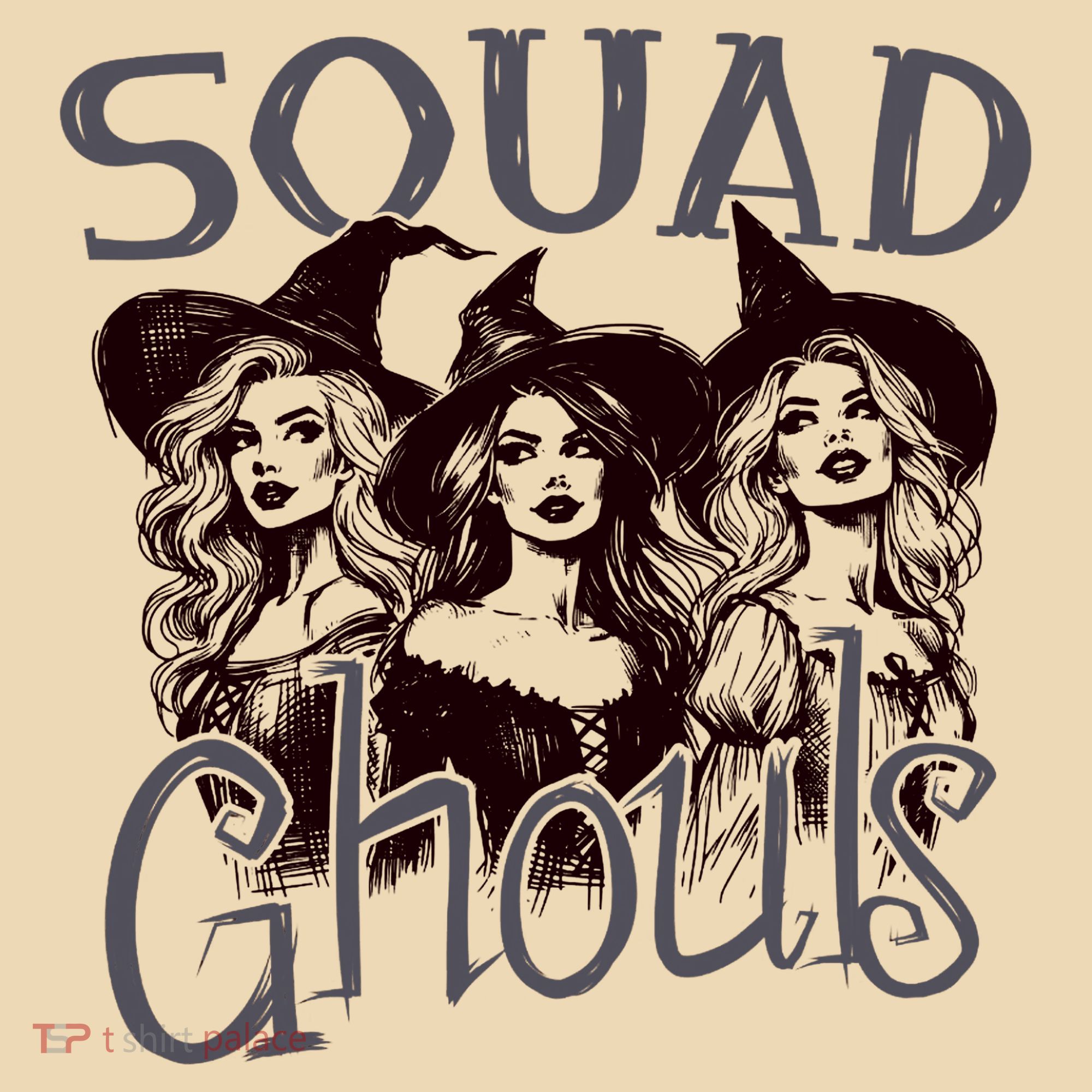 Squad Ghouls Witches Halloween Festive Tote Bag