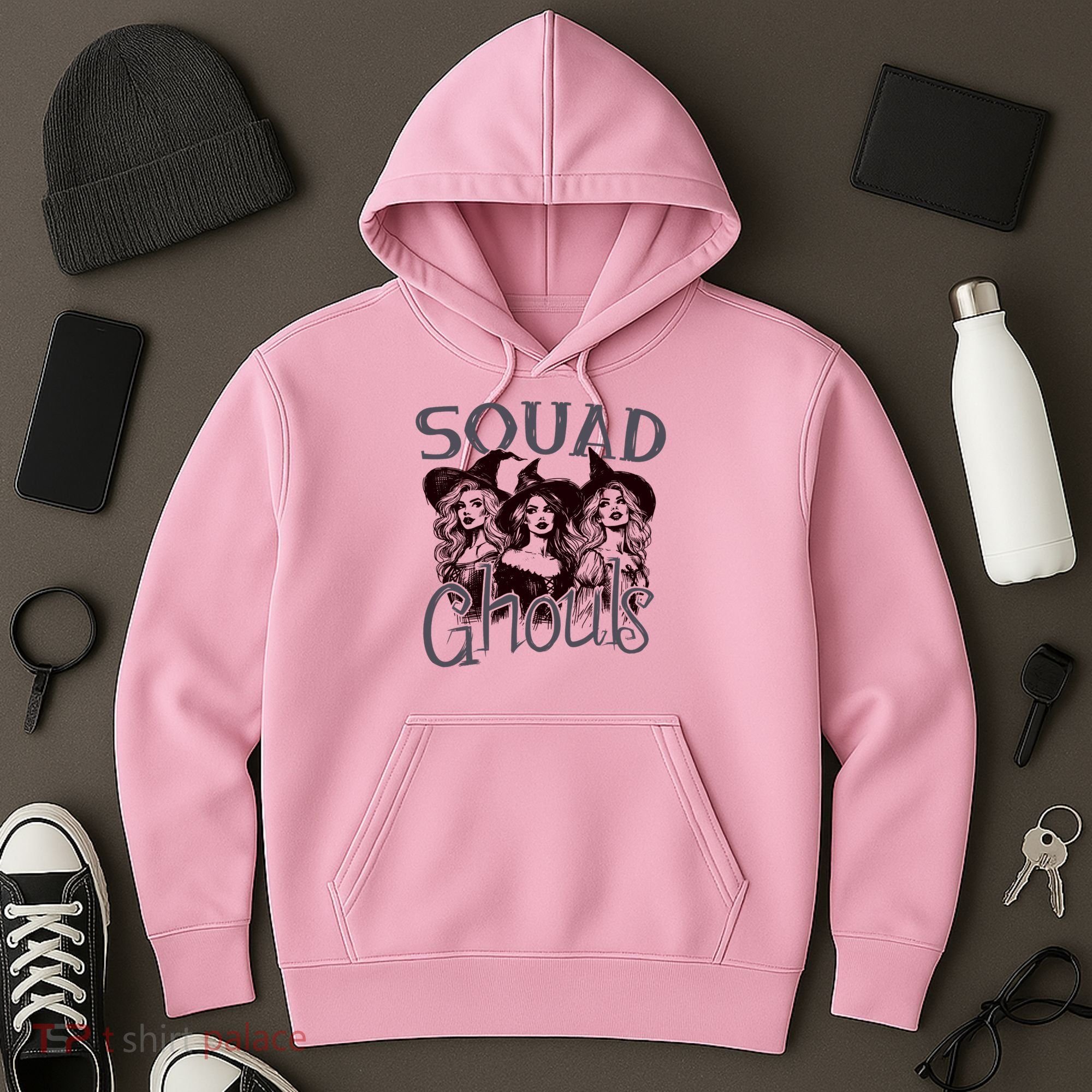 Squad Ghouls Witches Halloween Festive Hoodie