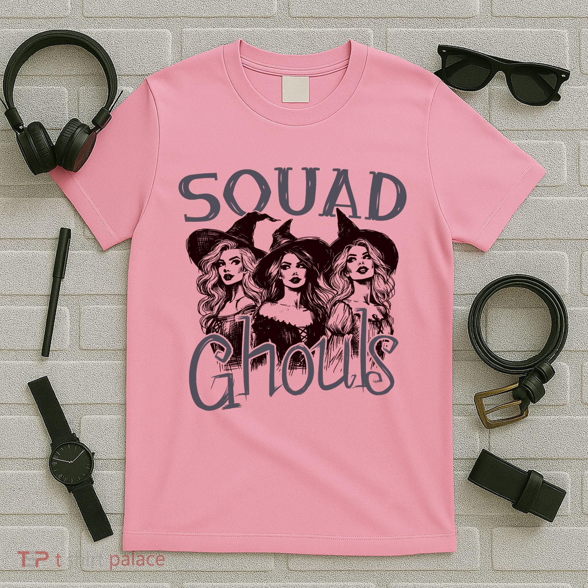 Squad Ghouls Witches Halloween Festive T-Shirt