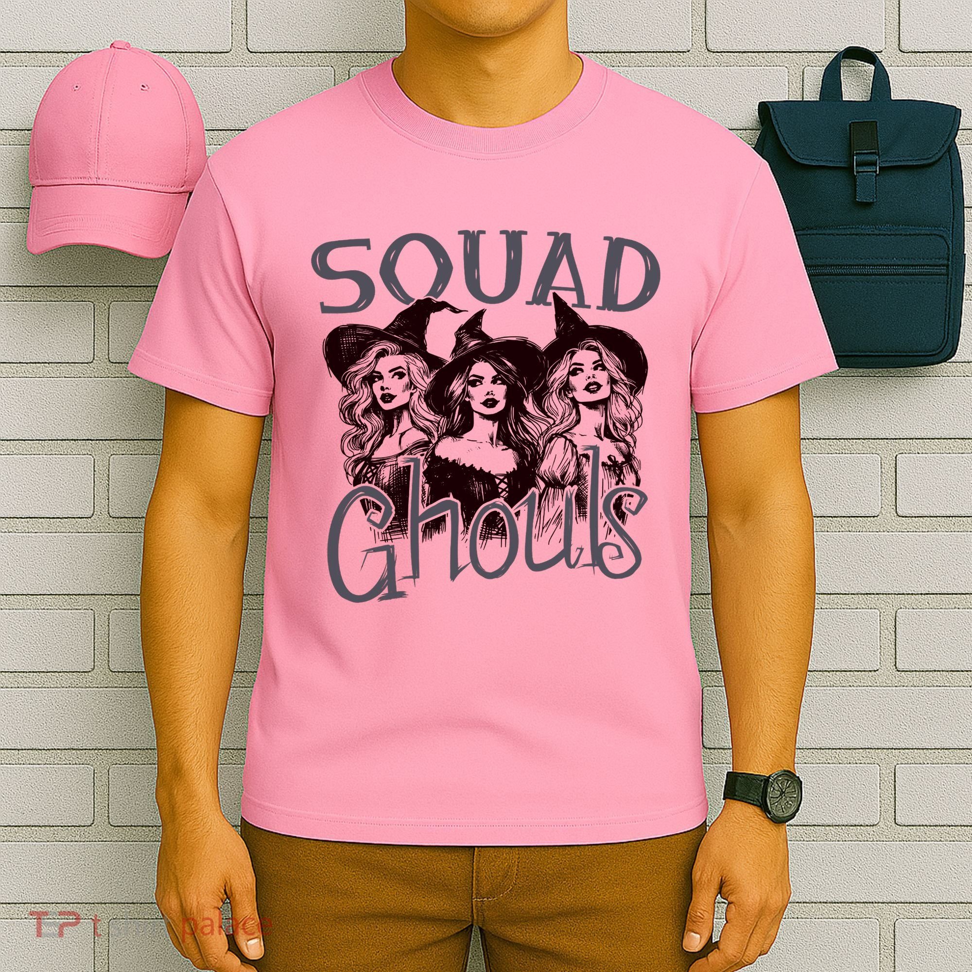 Squad Ghouls Witches Halloween Festive T-Shirt