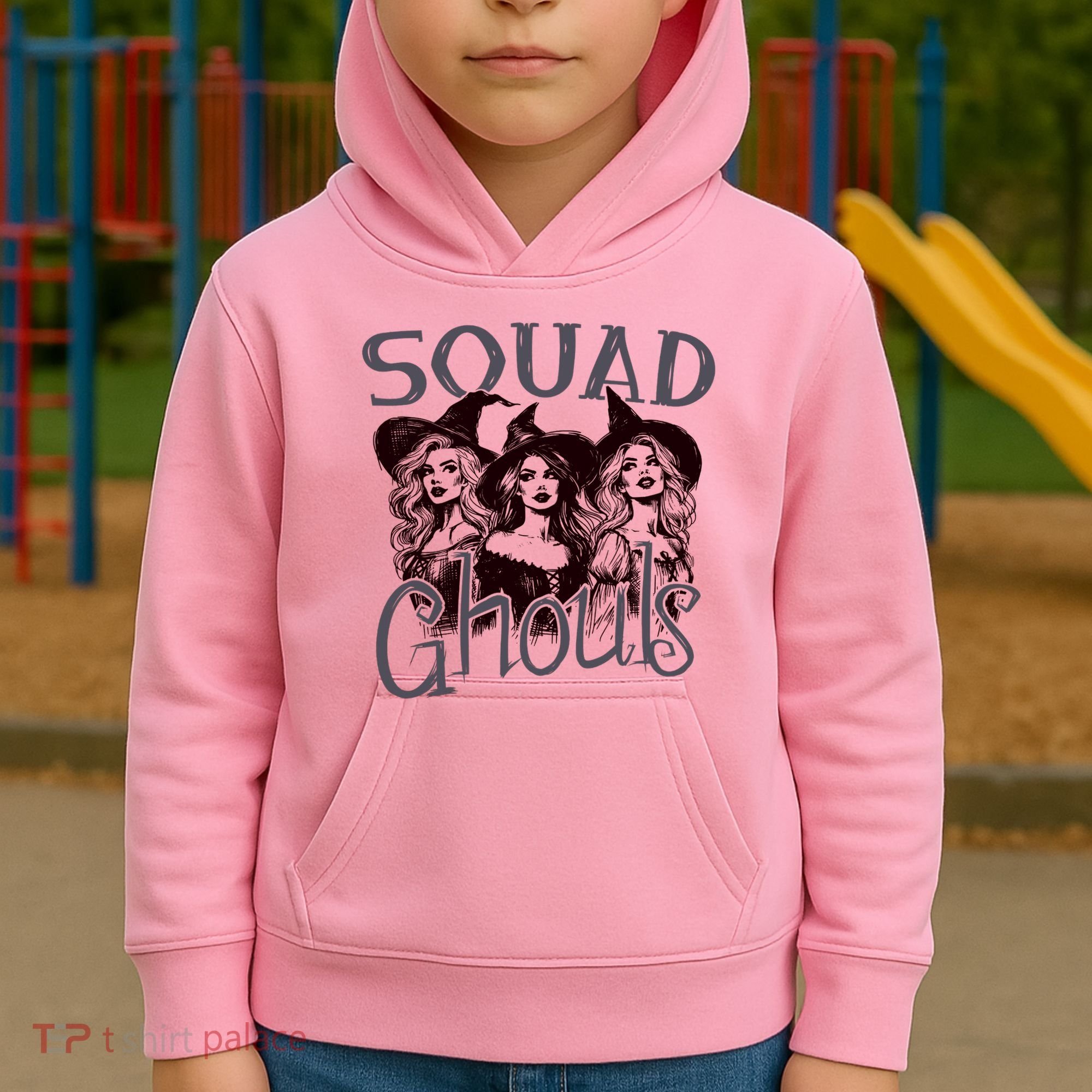 Squad Ghouls Witches Halloween Festive Kids Hoodie