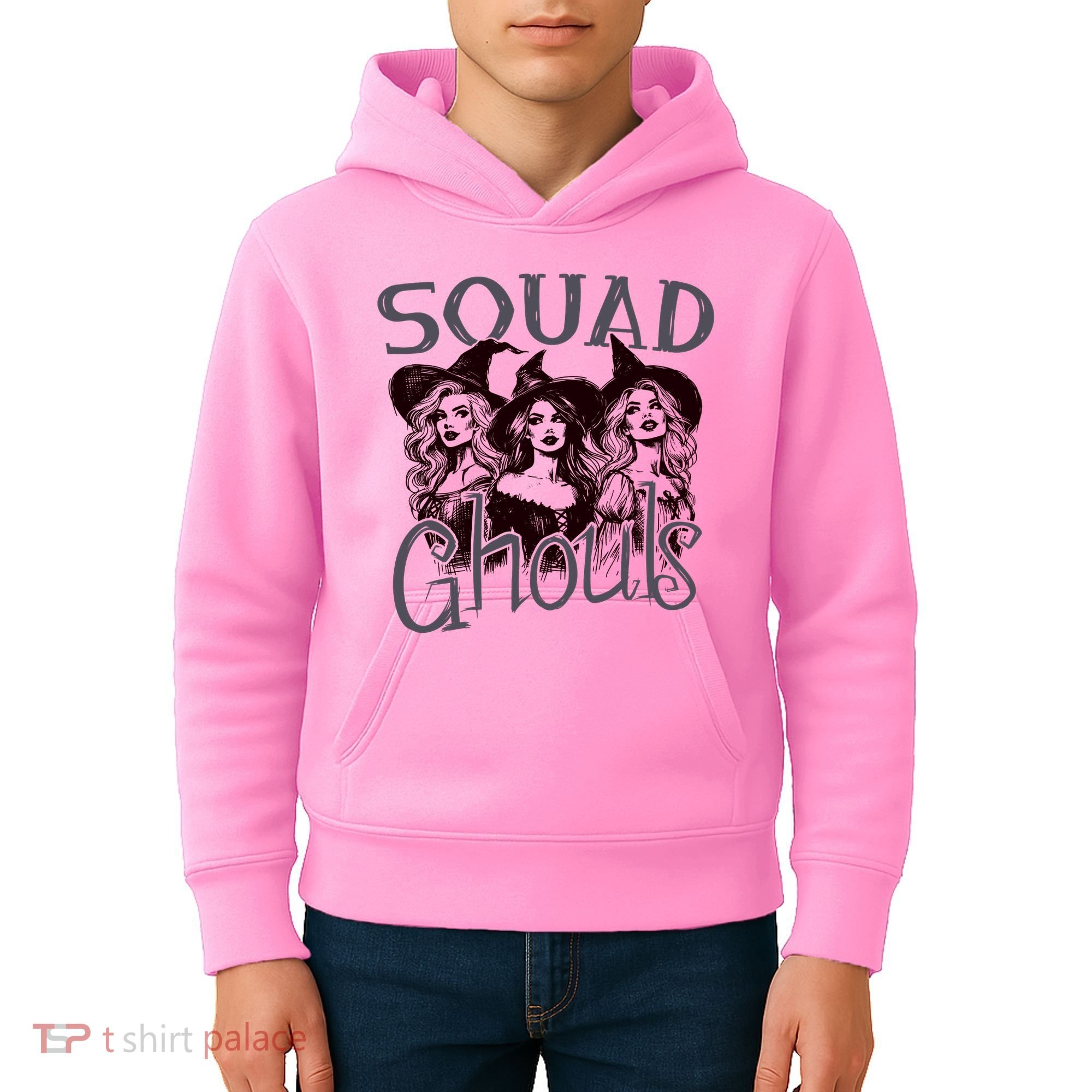 Squad Ghouls Witches Halloween Festive Kids Hoodie