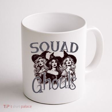 Squad Ghouls Witches Halloween Festive Coffee Mug back