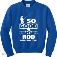 So Good With My Rod Funny FIshing Kids Sweatshirt thumb 0