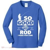 So Good With My Rod Funny FIshing Kids Long Sleeve Shirt thumb 0