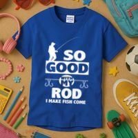 So Good With My Rod Funny FIshing Kids T-Shirt thumb 3