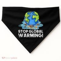 Stop Global Warming Climate Change Awareness Earth Day USA-Made Doggie Bandana thumb 0
