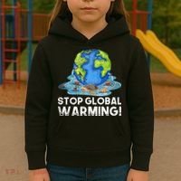 Stop Global Warming Climate Change Awareness Earth Day Kids Hoodie thumb 3