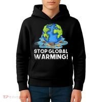 Stop Global Warming Climate Change Awareness Earth Day Kids Hoodie thumb 4