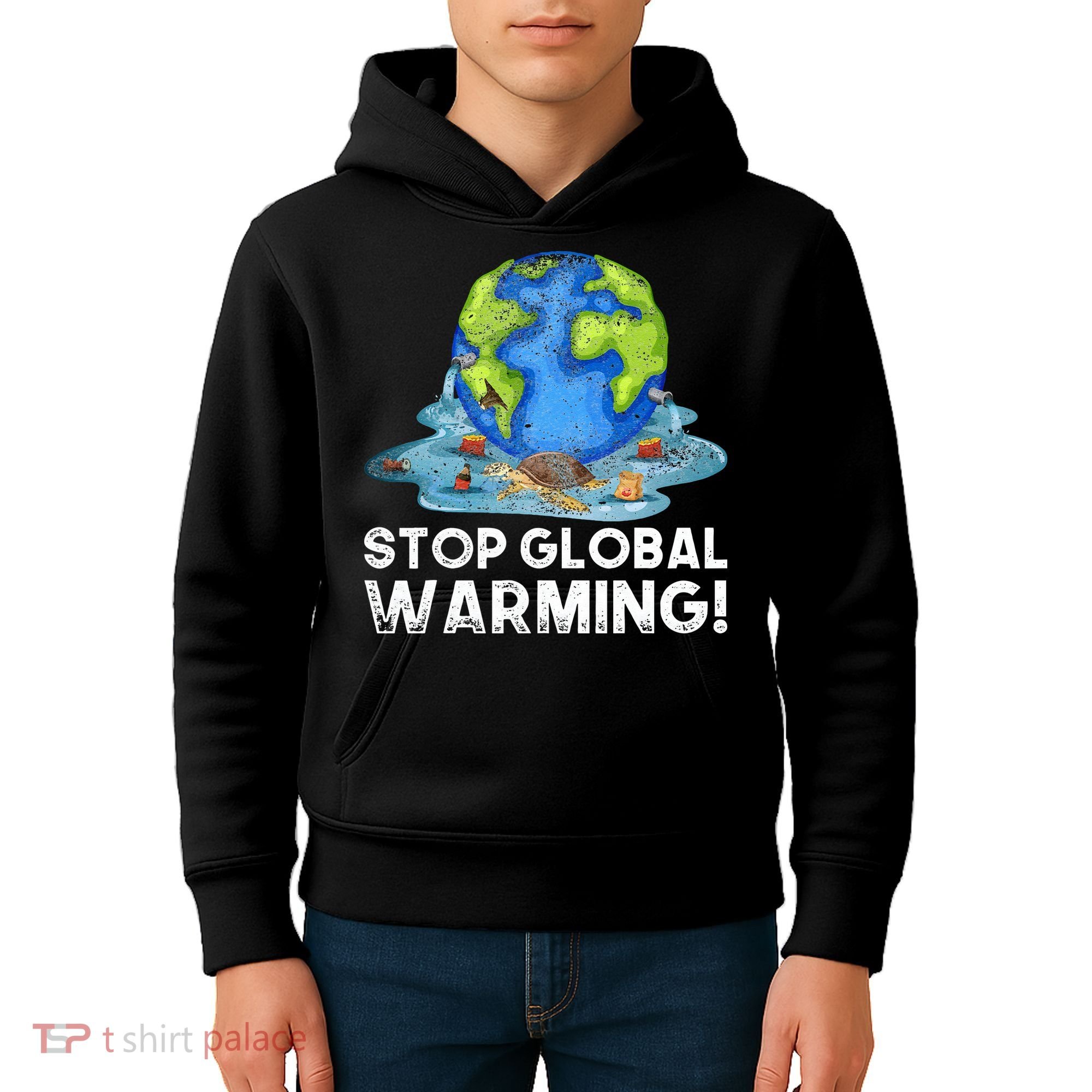 Stop Global Warming Climate Change Awareness Earth Day Kids Hoodie